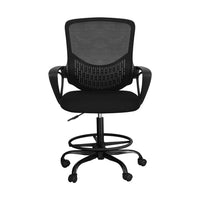 Artiss Office Chair Drafting Stool Computer Standing Desk Mesh Chairs Black - One Red Hill