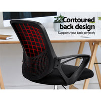 Artiss Office Chair Drafting Stool Computer Standing Desk Mesh Chairs Black - One Red Hill