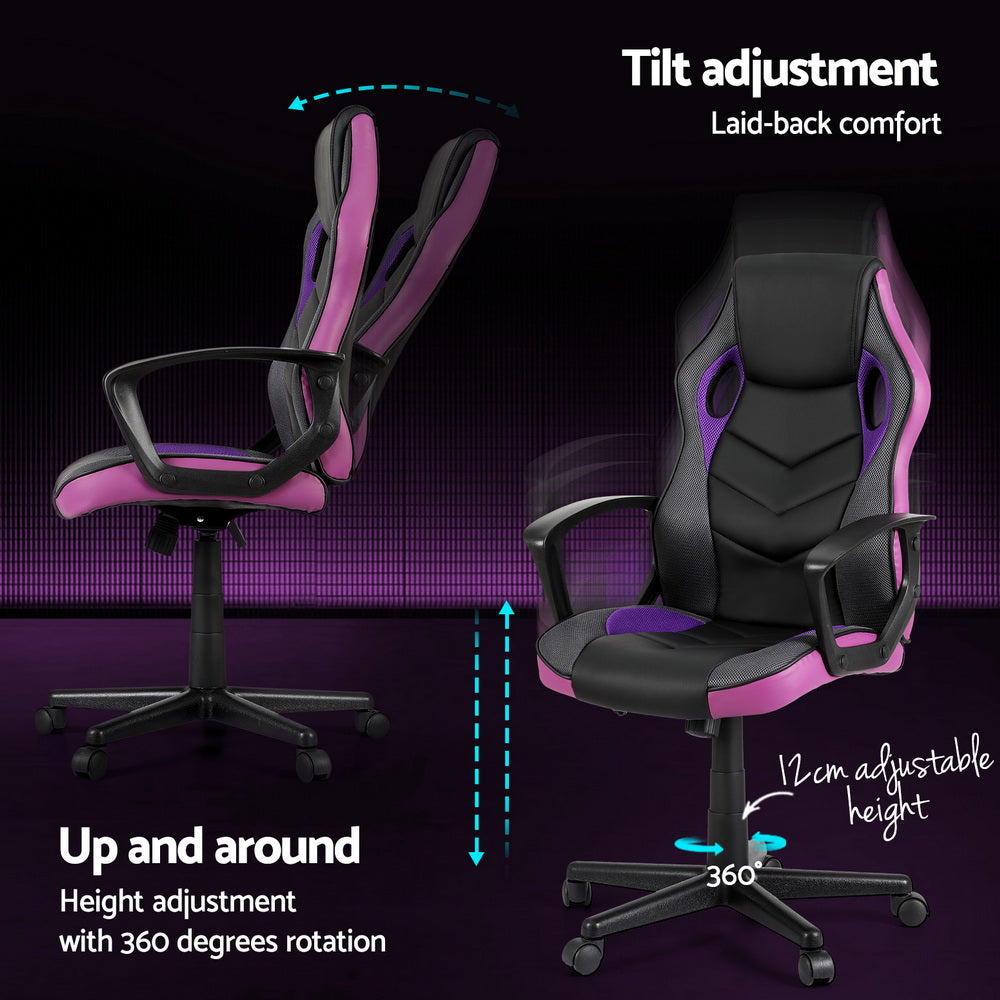 Artiss Gaming Office Chair Computer Chairs Purple - One Red Hill