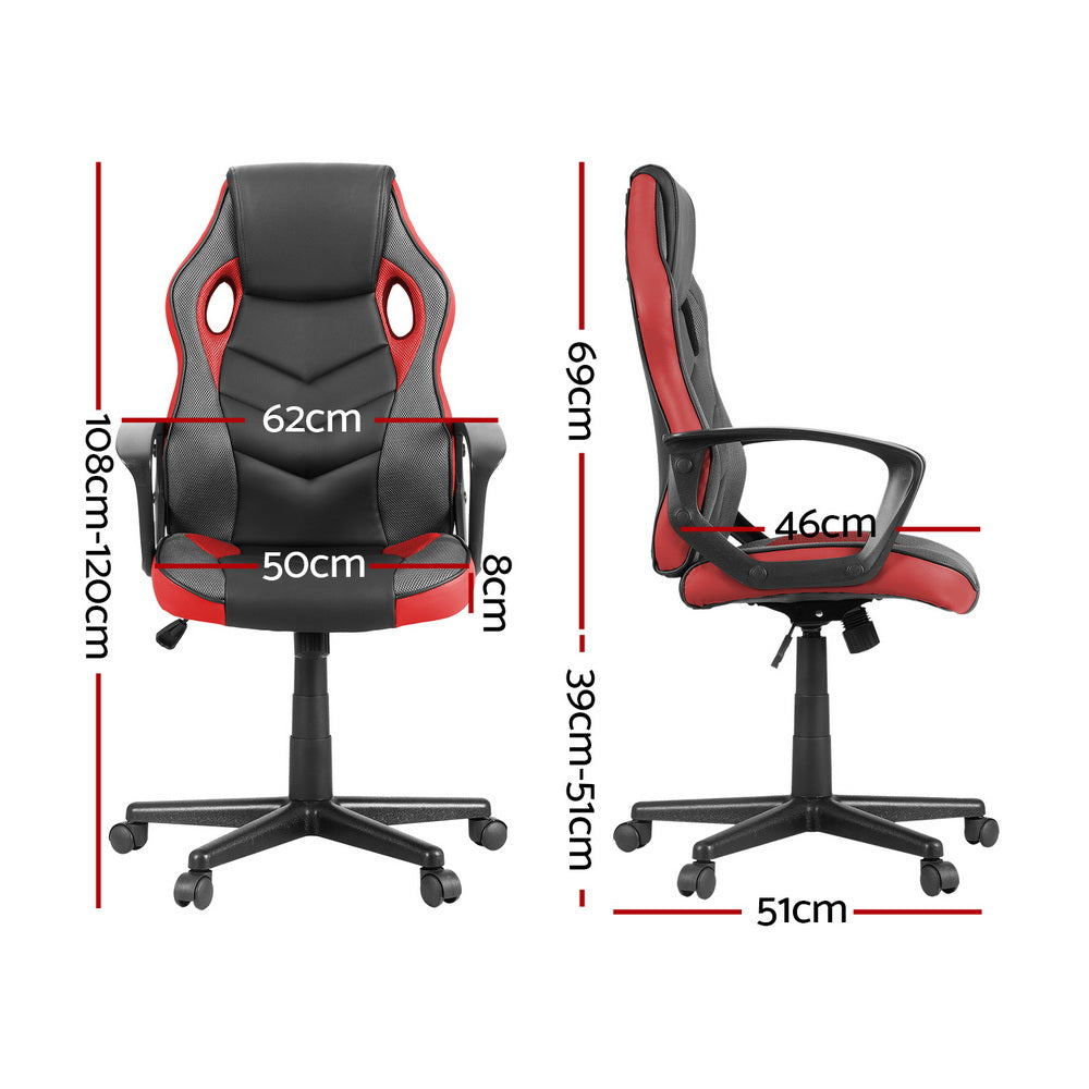 Artiss Gaming Office Chair Computer Chairs Red - One Red Hill