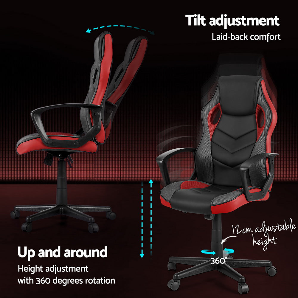 Artiss Gaming Office Chair Computer Chairs Red - One Red Hill