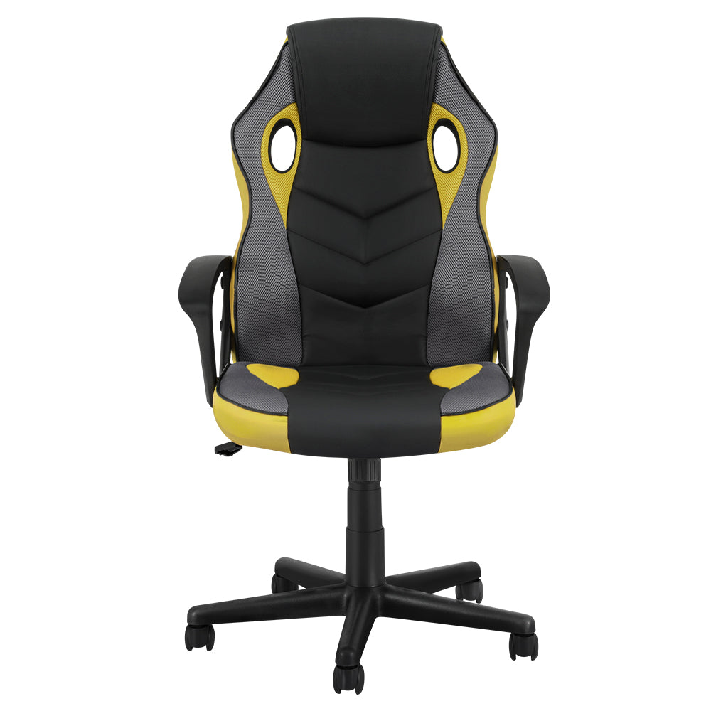 Artiss Gaming Office Chair Computer Executive Racing Chairs High Back Yellow - One Red Hill