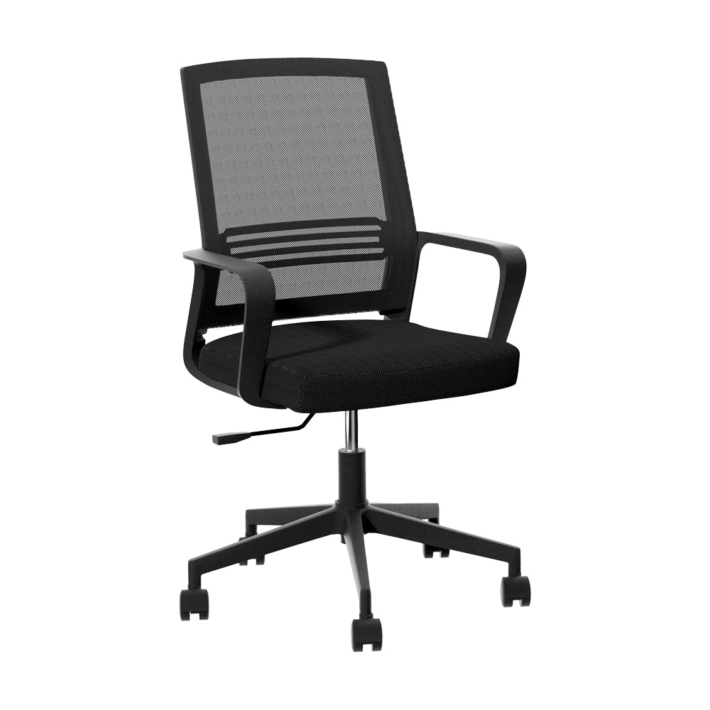 Artiss Mesh Office Chair Computer Gaming Desk Chairs Work Study Mid Back Black - One Red Hill