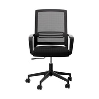 Artiss Mesh Office Chair Computer Gaming Desk Chairs Work Study Mid Back Black - One Red Hill
