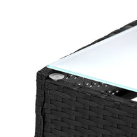 Gardeon 4 Seater Outdoor Sofa Set Wicker Setting Table Chair Furniture Black - One Red Hill