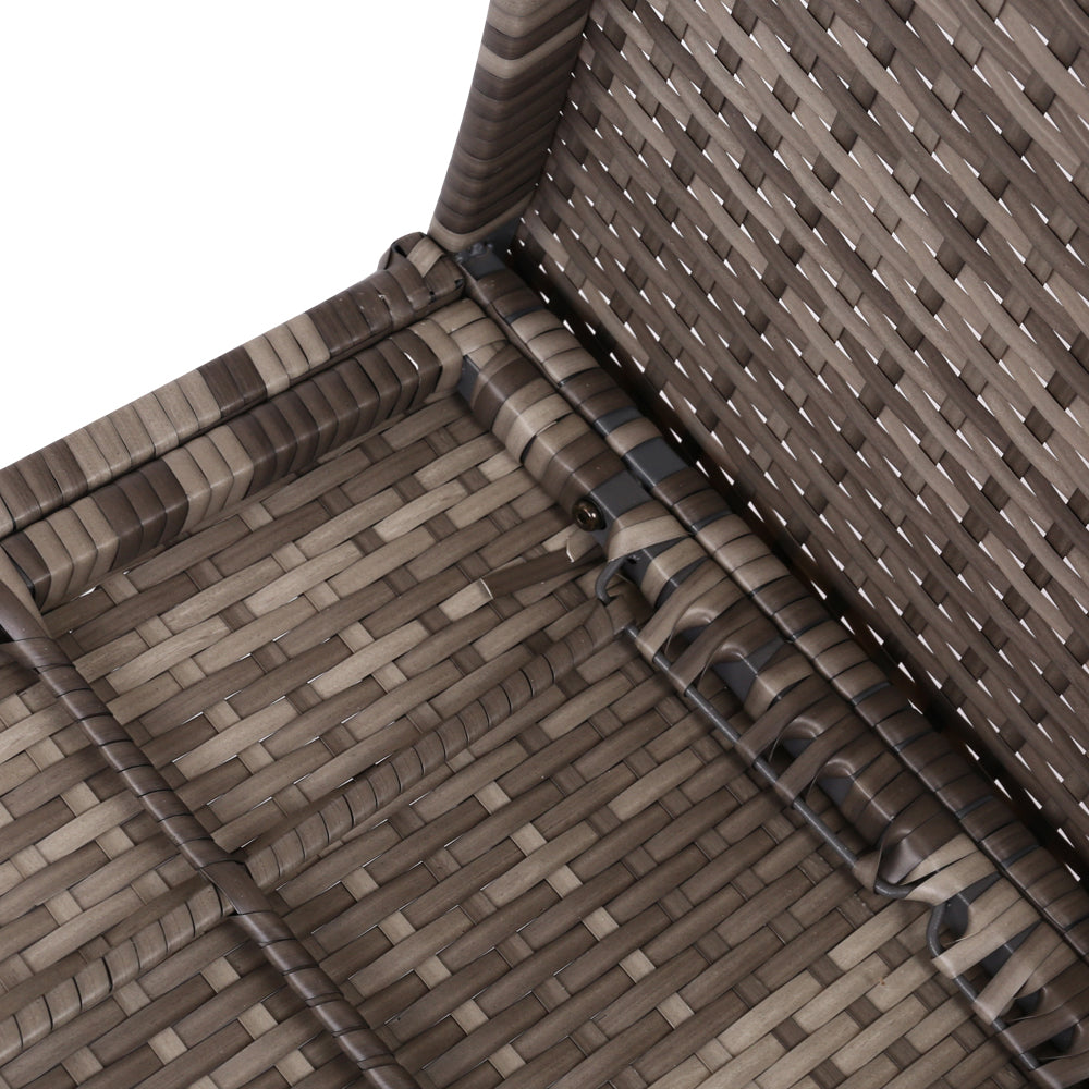 Gardeon 4 PCS Outdoor Sofa Set Rattan Chair Table Setting Garden Furniture Grey - One Red Hill