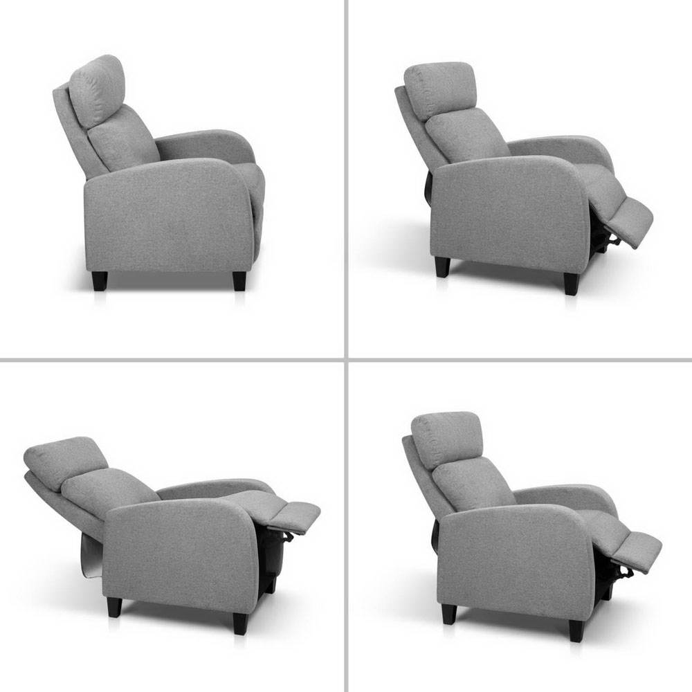 Artiss Fabric Reclining Armchair - Grey - One Red Hill