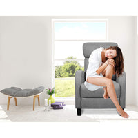 Artiss Fabric Reclining Armchair - Grey - One Red Hill