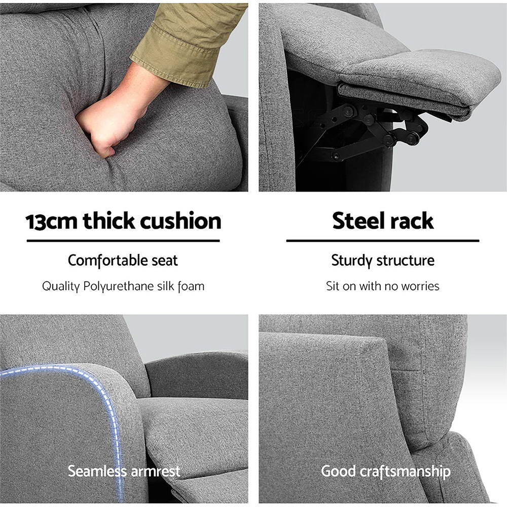 Artiss Fabric Reclining Armchair - Grey - One Red Hill