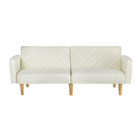 Artiss Sofa Bed 3 Seater Tilted Faux Linen Beige - One Red Hill