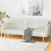 Artiss Sofa Bed 3 Seater Tilted Faux Linen Beige - One Red Hill