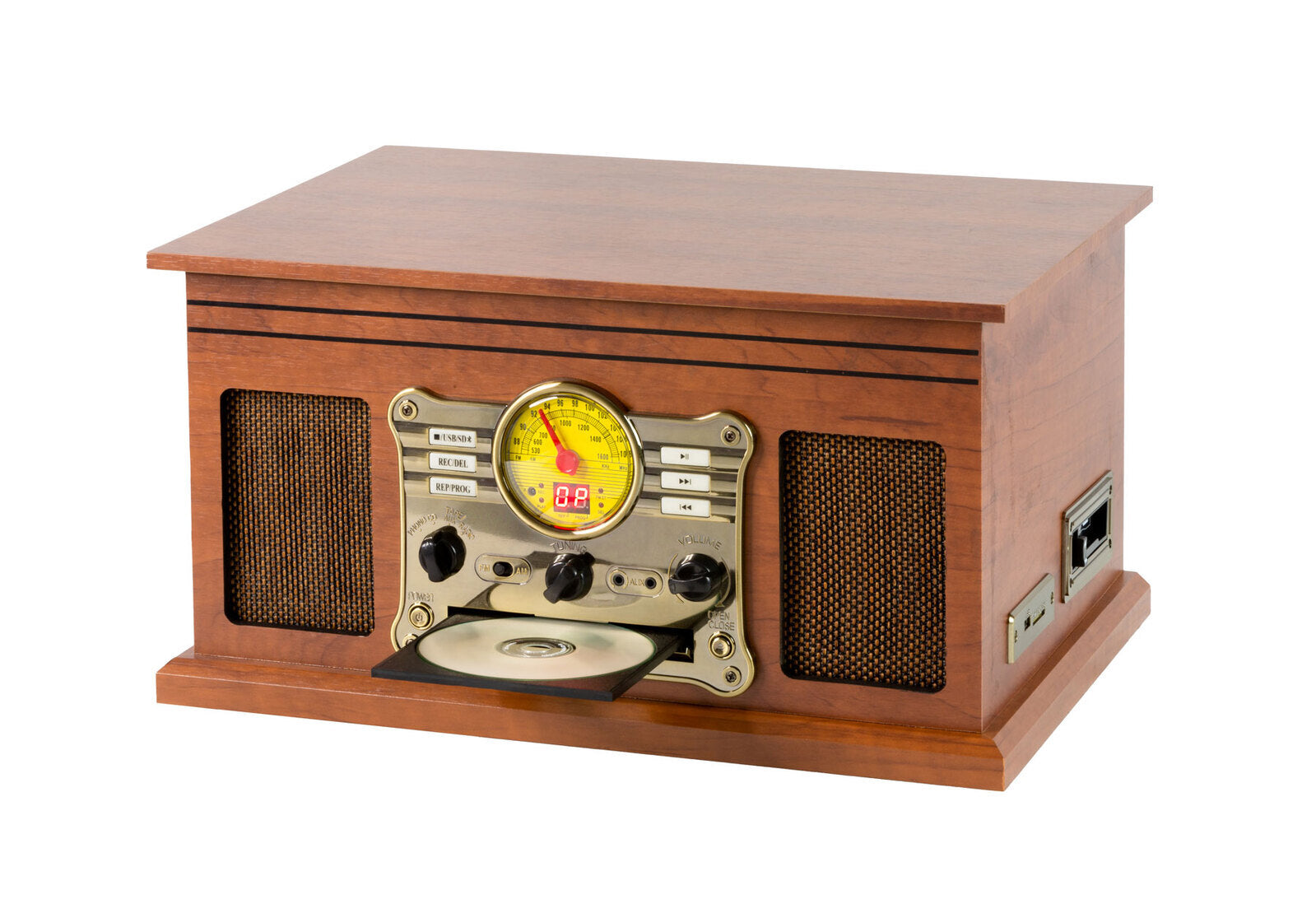 Vinyl, Turntable, Bluetooth + CD Player in 1 Retro Music Centre - One Red Hill