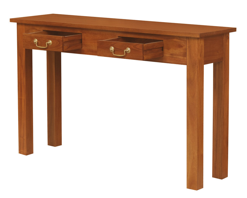 2 Drawer Straight Leg Sofa/Hall Table (Light Pecan)