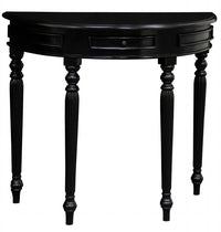 Huntley Turn Leg Half Round Sofa Table  (Black) - One Red Hill