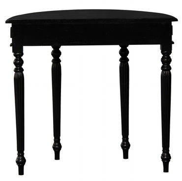 Huntley Turn Leg Half Round Sofa Table  (Black) - One Red Hill