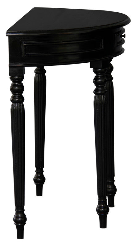Huntley Turn Leg Half Round Sofa Table  (Black) - One Red Hill