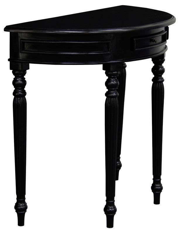 Huntley Turn Leg Half Round Sofa Table  (Black) - One Red Hill
