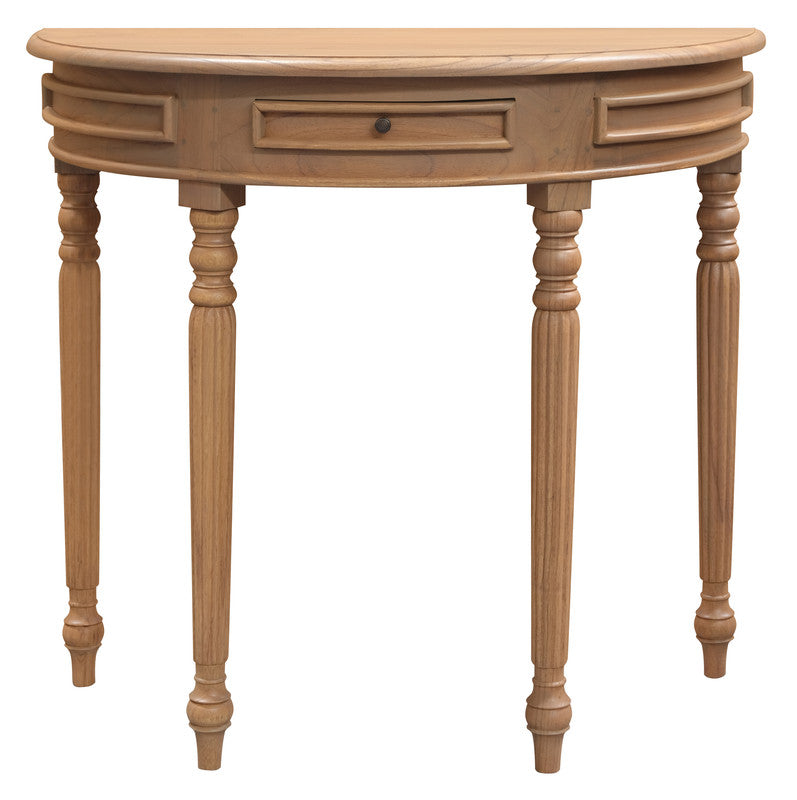 Huntley Turn Leg Half Round Sofa Table (Natural) - One Red Hill