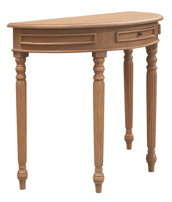 Huntley Turn Leg Half Round Sofa Table (Natural) - One Red Hill