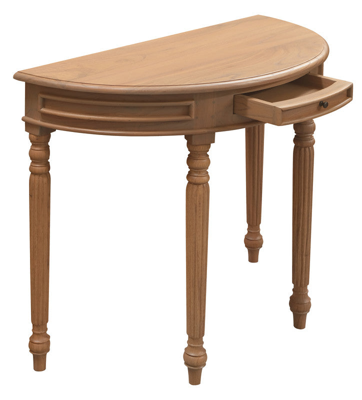 Huntley Turn Leg Half Round Sofa Table (Natural) - One Red Hill
