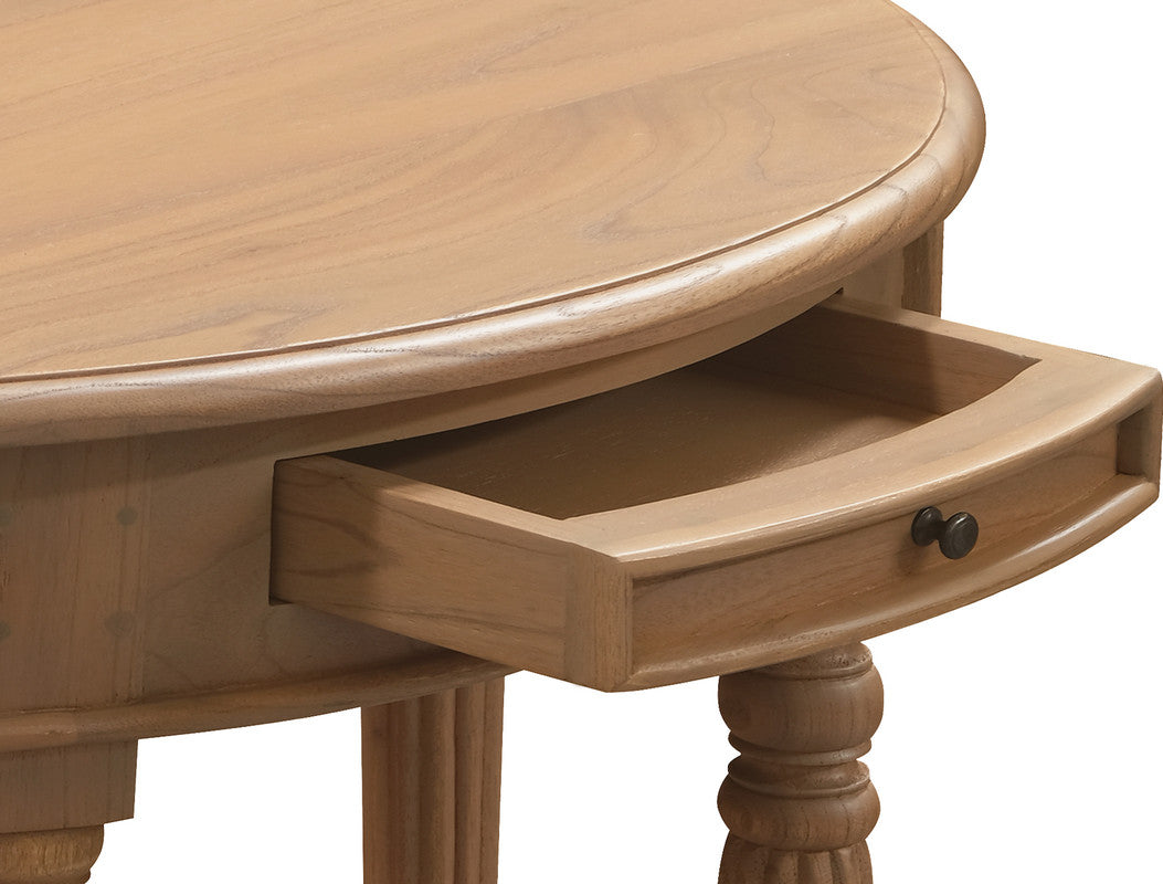 Huntley Turn Leg Half Round Sofa Table (Natural) - One Red Hill