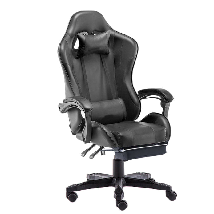Gaming Chair Office Computer Seating Racing PU Executive Racer Recliner Large Black White - One Red Hill