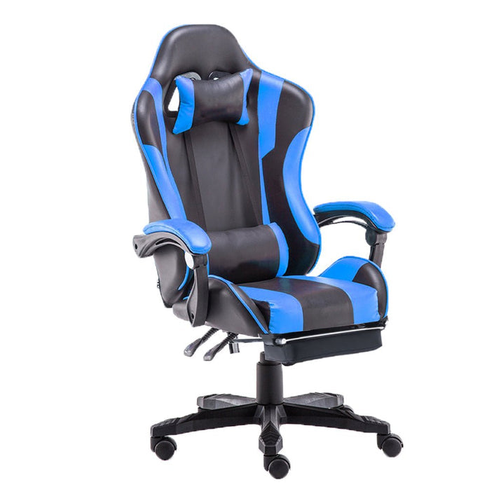 Gaming Chair Office Computer Seating Racing PU Executive Racer Recliner Large Black White - One Red Hill