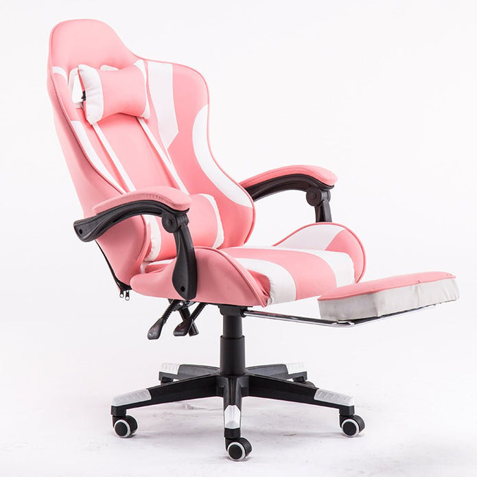 Gaming Chair Office Computer Seating Racing PU Executive Racer Recliner Large Black White - One Red Hill