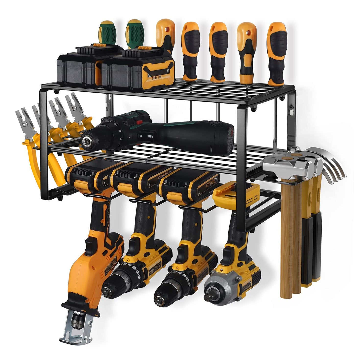 40cm Power Tool Organizer 4 Layers Garage Tool Storage Rack Workshop Tool Shelf Drill Pliers Hammer Rack - One Red Hill