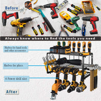 40cm Power Tool Organizer 4 Layers Garage Tool Storage Rack Workshop Tool Shelf Drill Pliers Hammer Rack - One Red Hill