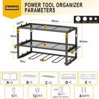 40cm Power Tool Organizer 4 Layers Garage Tool Storage Rack Workshop Tool Shelf Drill Pliers Hammer Rack - One Red Hill