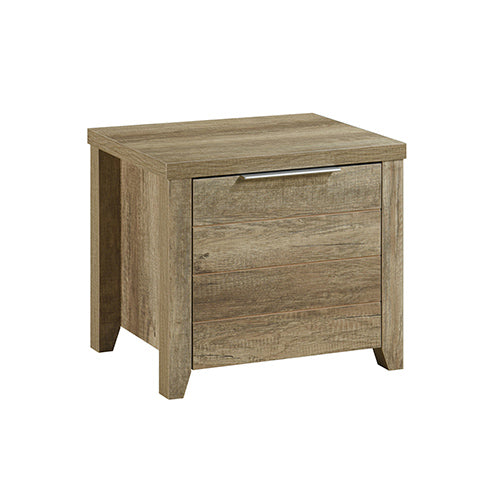 4 Pieces Bedroom Suite Natural Wood Like MDF Structure King Size Oak Colour Bed, Bedside Table & Dresser - One Red Hill