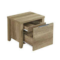 4 Pieces Bedroom Suite Natural Wood Like MDF Structure King Size Oak Colour Bed, Bedside Table & Dresser - One Red Hill