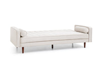 Sofa Bed 3 Seater Button Tufted Lounge Set for Living Room Couch in Fabric Beige Colour - One Red Hill