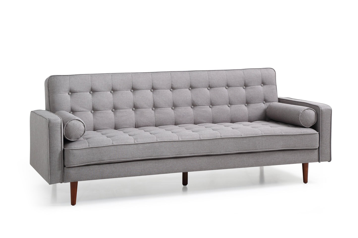 Sofa Bed 3 Seater Button Tufted Lounge Set for Living Room Couch in Fabric Grey Colour - One Red Hill