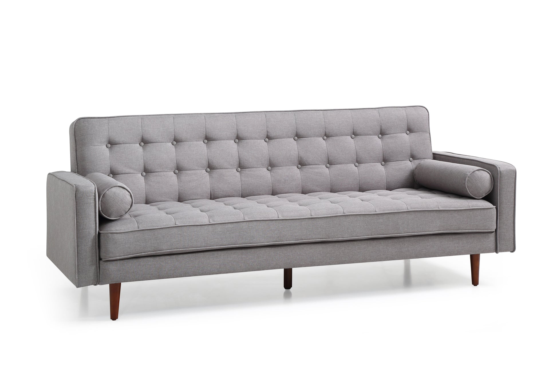 Sofa Bed 3 Seater Button Tufted Lounge Set for Living Room Couch in Fabric Grey Colour - One Red Hill