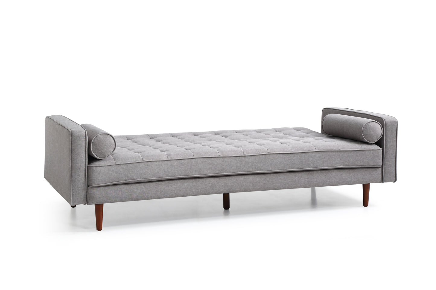 Sofa Bed 3 Seater Button Tufted Lounge Set for Living Room Couch in Fabric Grey Colour - One Red Hill