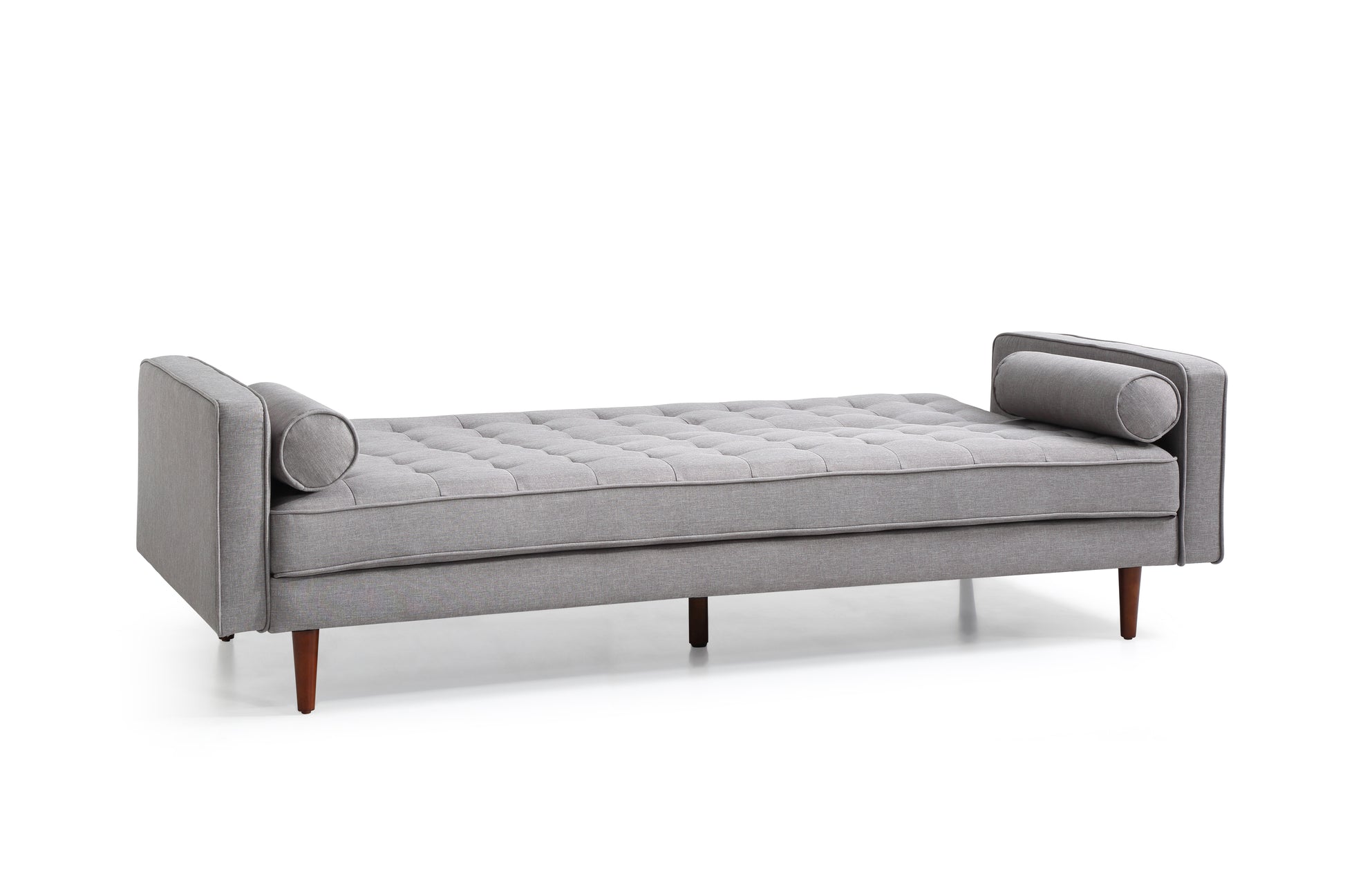 Sofa Bed 3 Seater Button Tufted Lounge Set for Living Room Couch in Fabric Grey Colour - One Red Hill