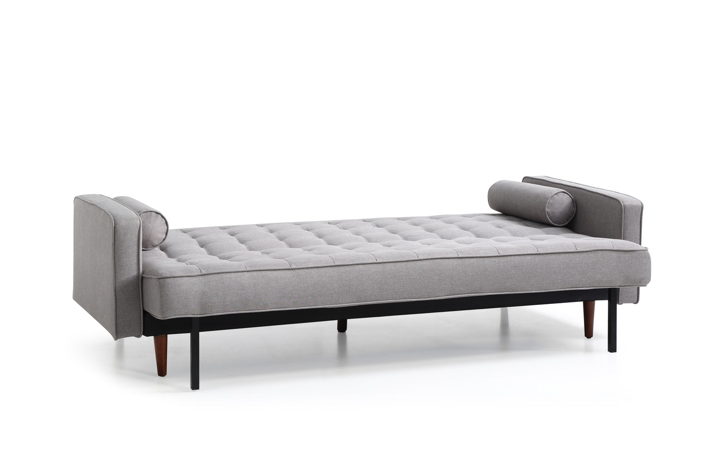 Sofa Bed 3 Seater Button Tufted Lounge Set for Living Room Couch in Fabric Grey Colour - One Red Hill