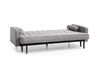 Sofa Bed 3 Seater Button Tufted Lounge Set for Living Room Couch in Fabric Grey Colour - One Red Hill
