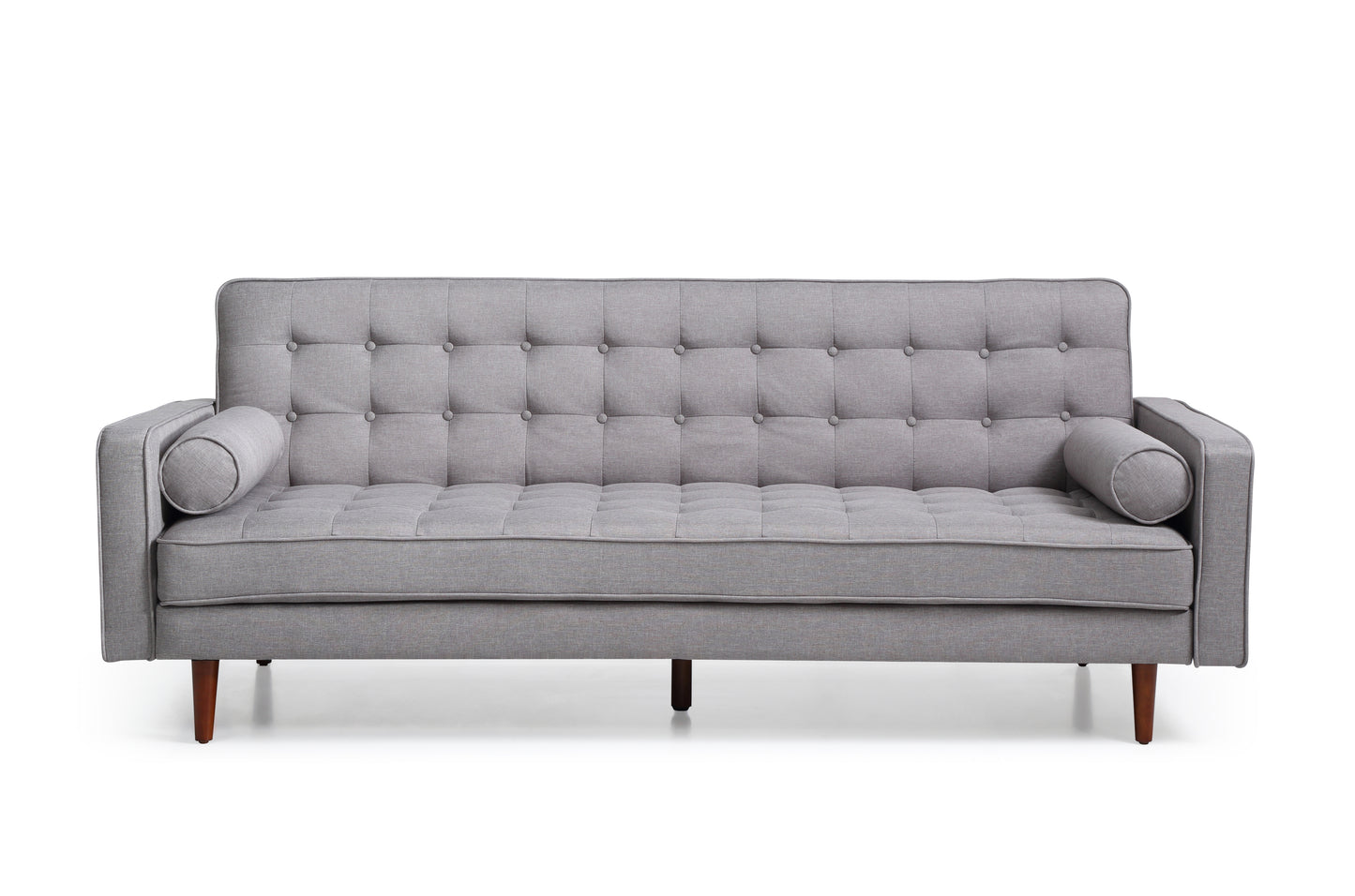 Sofa Bed 3 Seater Button Tufted Lounge Set for Living Room Couch in Fabric Grey Colour - One Red Hill