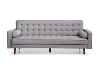Sofa Bed 3 Seater Button Tufted Lounge Set for Living Room Couch in Fabric Grey Colour - One Red Hill