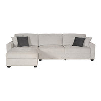 Milano Corner Sofa Chaise Polyester Fabric Multilayer Two Pillows Attached Individual Pocket Spring - One Red Hill