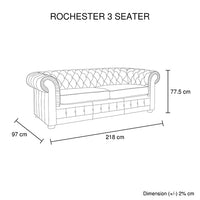 3 Seater Genuine Leather Upholstery Deep Quilting Pocket Spring Button Studding Sofa Lounge Set for Living Room Couch In Brown Colour