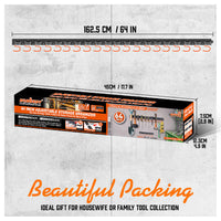 64" Wall Mount Tool Hanger Garden Storage Organizer Mop Broom Holder Hook Pegs - One Red Hill