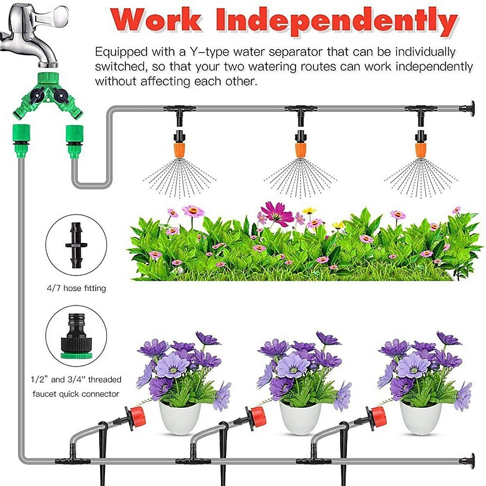 Drip Irrigation System Plant Self Garden Watering Hose Spray Kit - One Red Hill