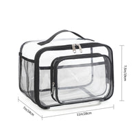 Clear PVC Tote Bag with Handle - Transparent Stadium-Approved Travel Organizer(Black) - One Red Hill