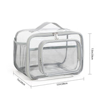 Clear PVC Tote Bag with Handle - Transparent Stadium-Approved Travel Organizer(Gray) - One Red Hill
