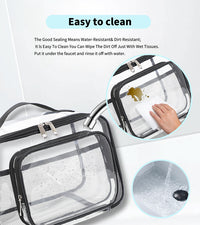 Clear PVC Tote Bag with Handle - Transparent Stadium-Approved Travel Organizer(Pink) - One Red Hill