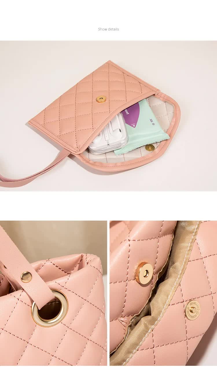 Elegant Quilted Tote Bag with Matching Clutch in White - One Red Hill